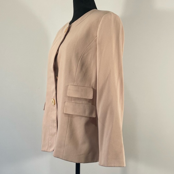 Kasper Pink Blazer, Shoulder pads, Oversized,Lapel-less, No Lapel Blazer,Size 10 - Picture 4 of 10